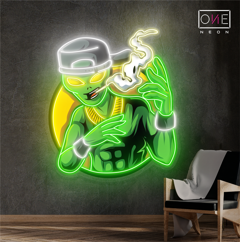 Street Alien Smoke Artwork Led Neon Sign