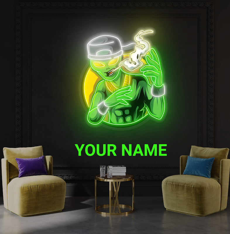 Street Alien Smoke Artwork Led Neon Sign