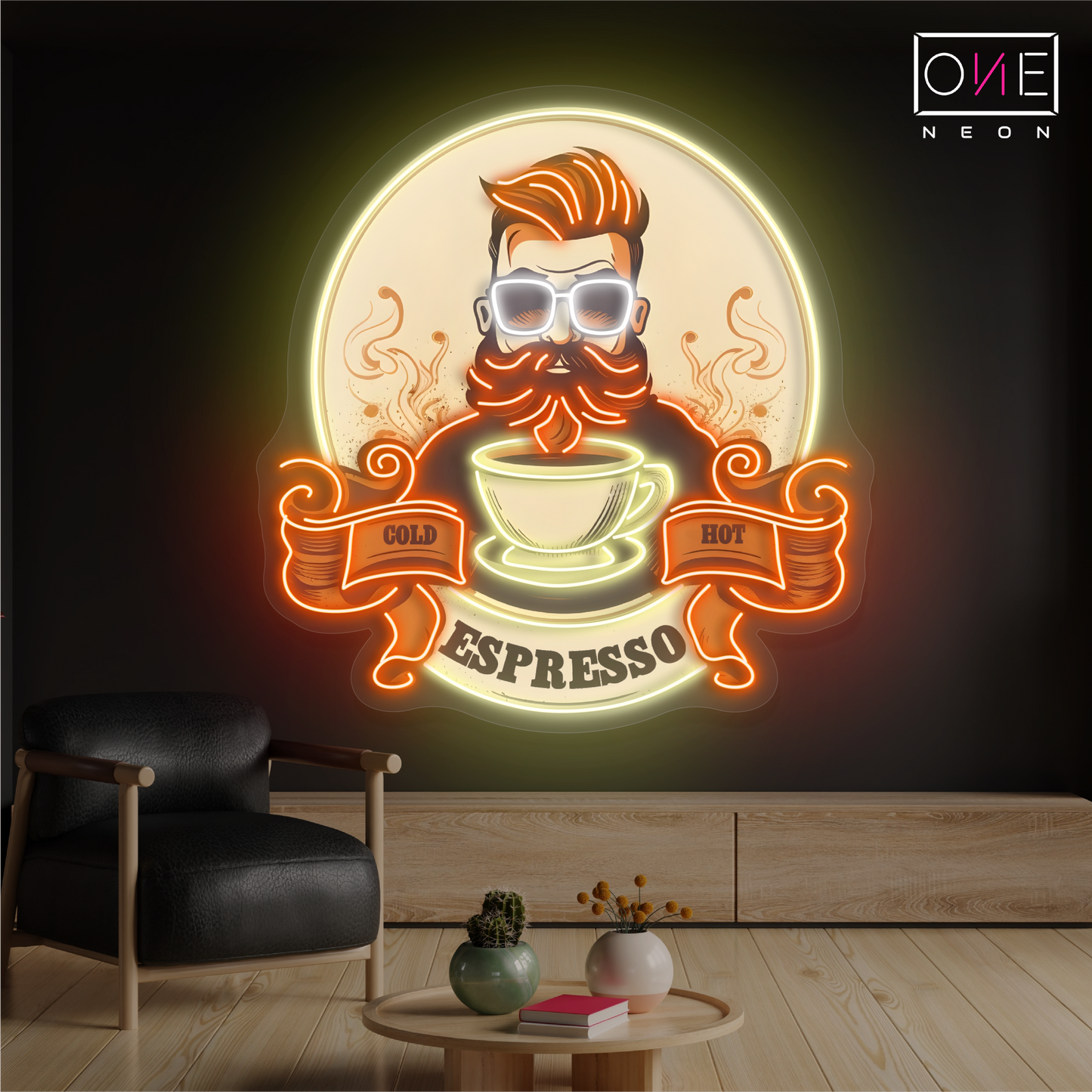 Hipster Espresso Artwork Led Neon Sign