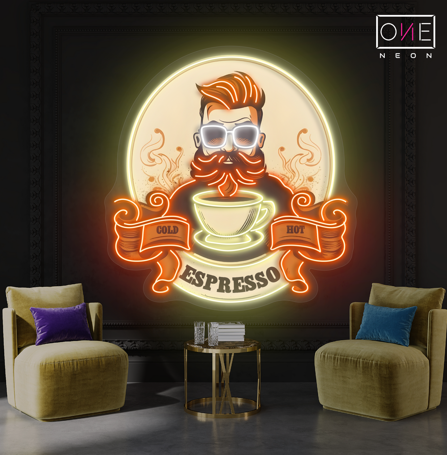 Hipster Espresso Artwork Led Neon Sign