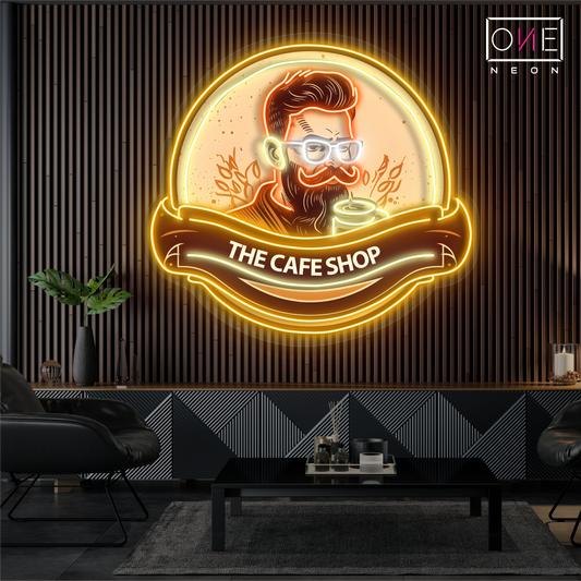 Hipster Coffee Artwork Led Neon Sign