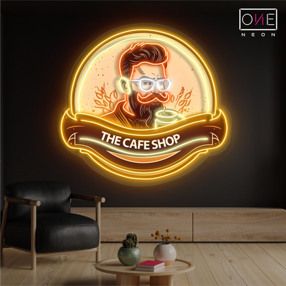 Hipster Coffee Artwork Led Neon Sign