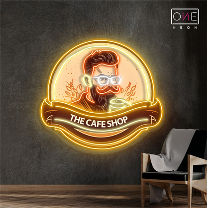 Hipster Coffee Artwork Led Neon Sign