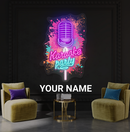 Karaoke Party Night Artwork Led Neon Sign