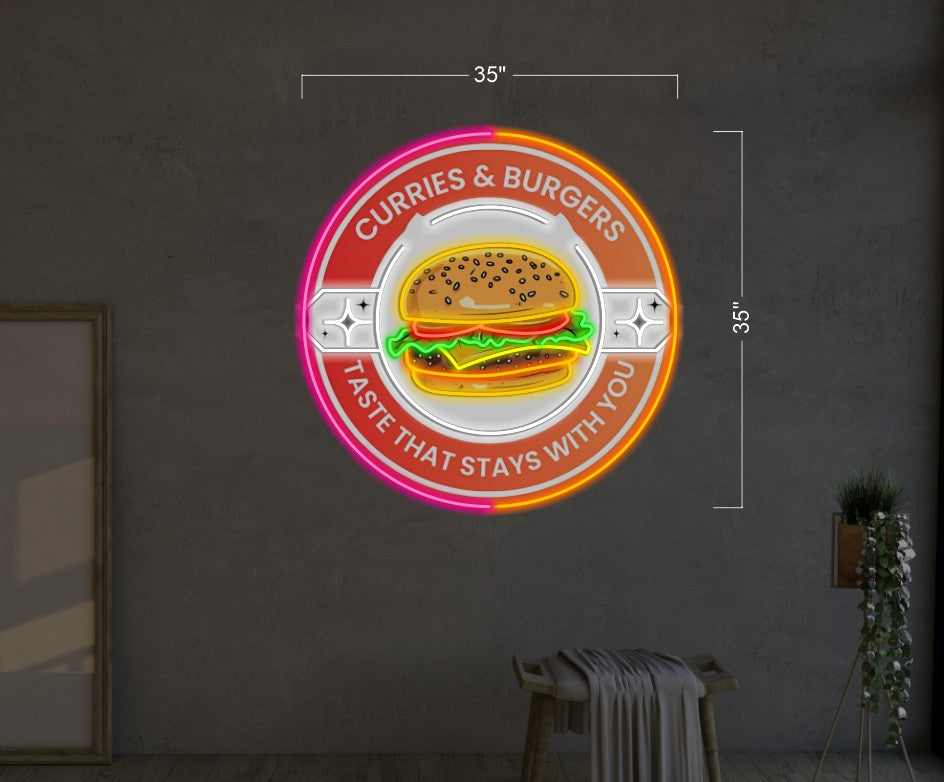 Curries & Burgers | Led Neon Sign