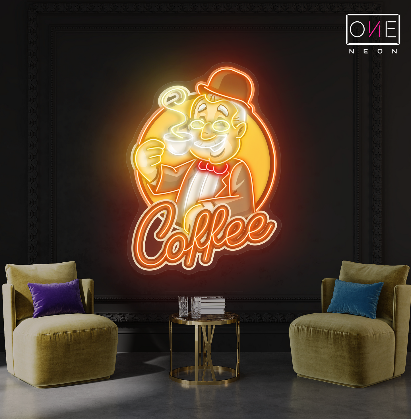 Gentleman's Coffee Artwork Led Neon Sign