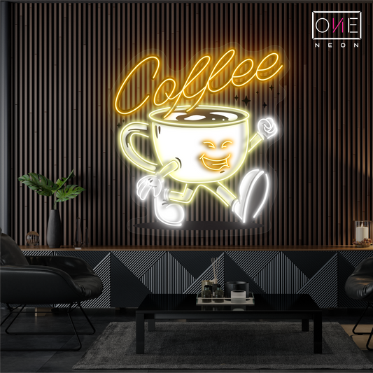 Happy Cup Coffee Artwork Led Neon Sign