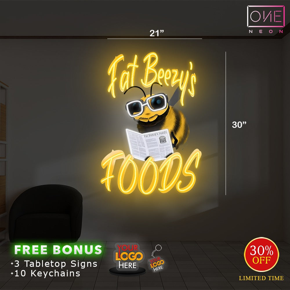 FAT BEEZY'S FOODS | LED Neon Sign