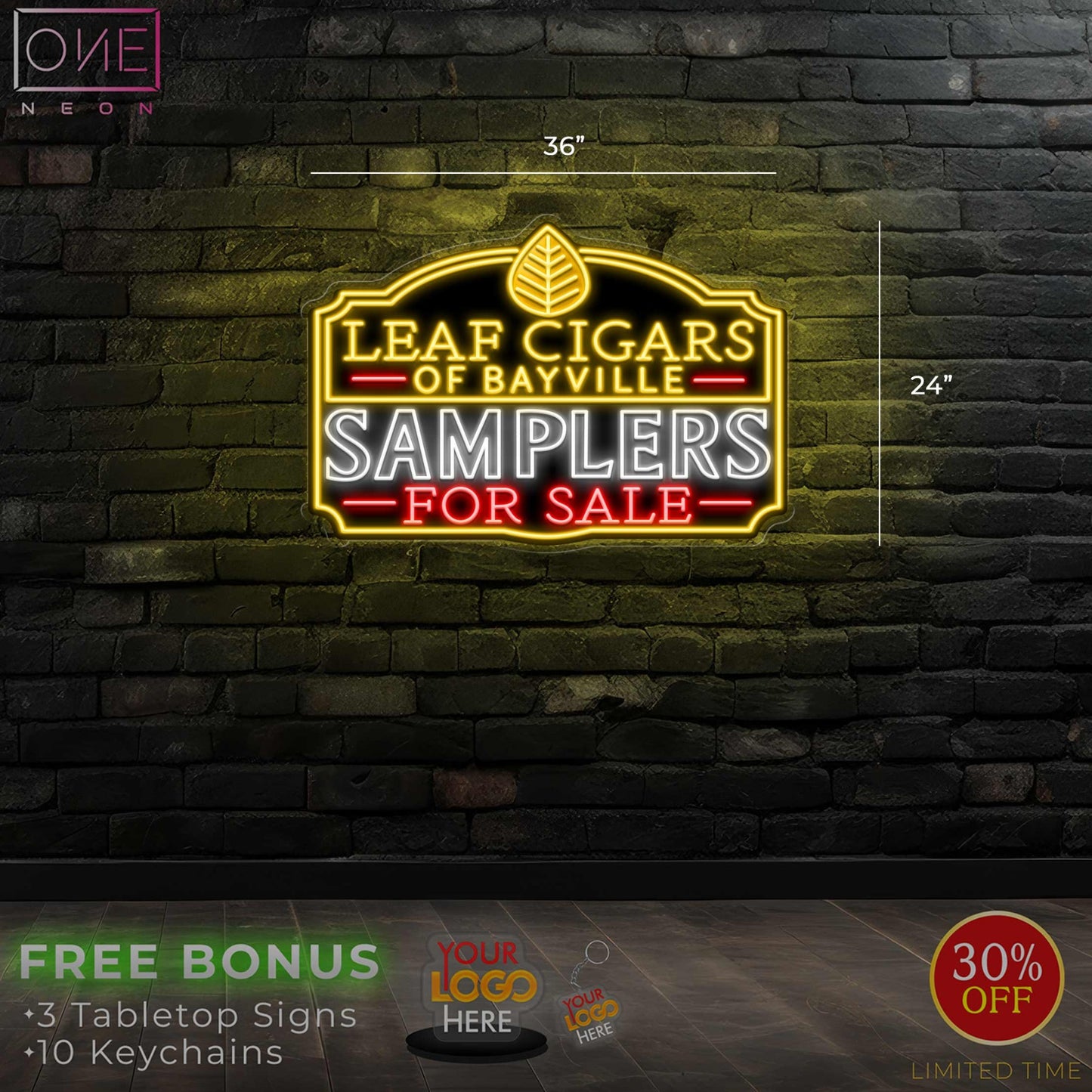LEAF CIGARS | LED Neon Sign (Express shipping)