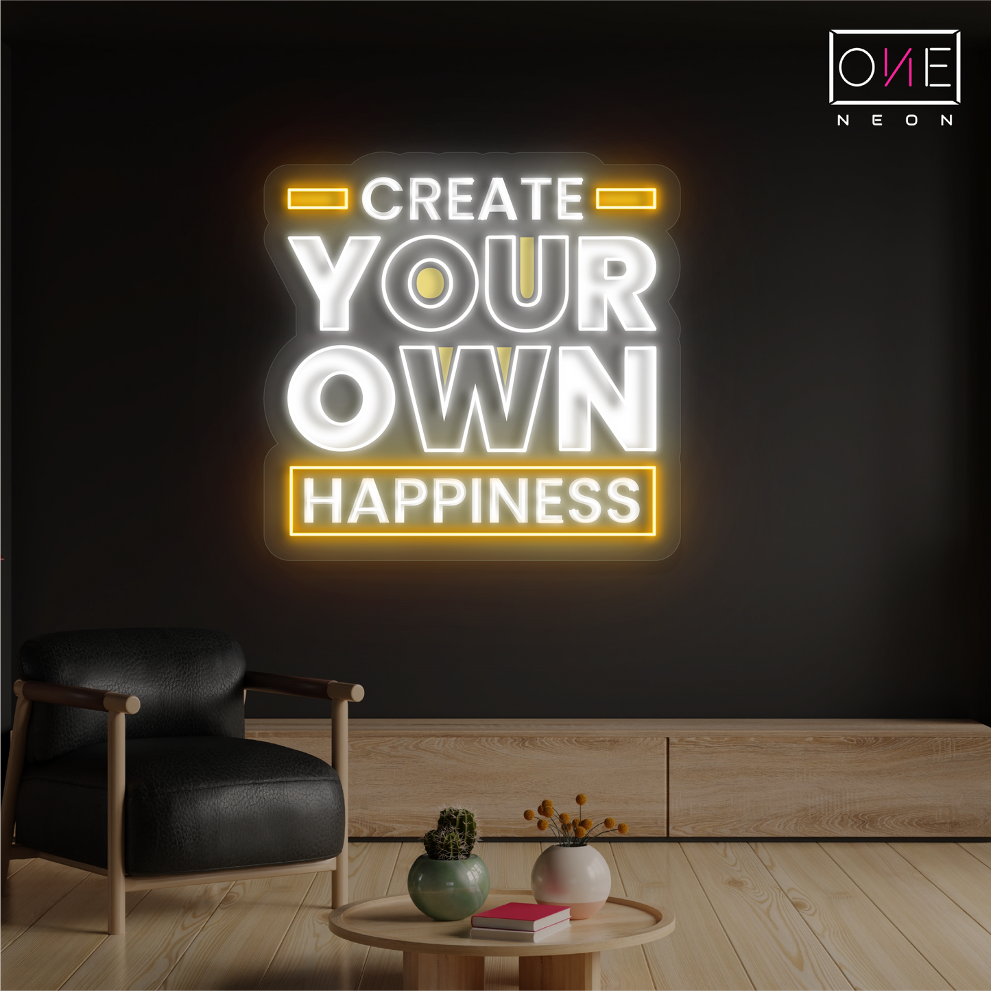 Create Your Own Happiness Artwork Led Neon Sign