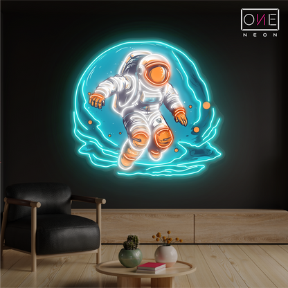 Cosmic Astronaut Artwork Led Neon Sign