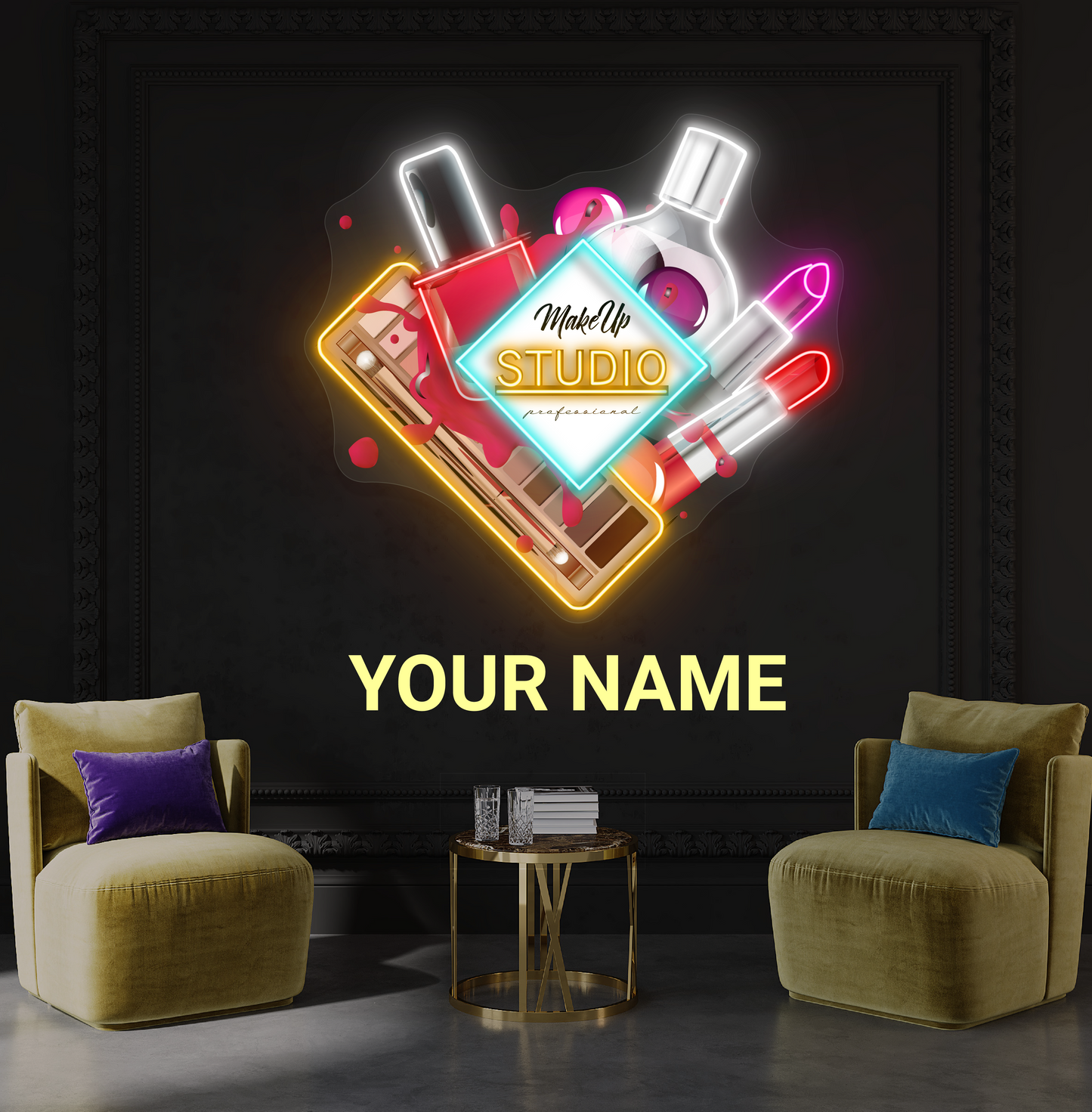 Glamour Makeup Studio Artwork Led Neon Sign