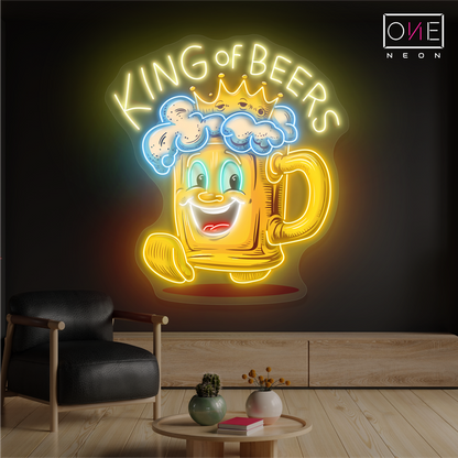 King Of Beers Artwork Led Neon Sign