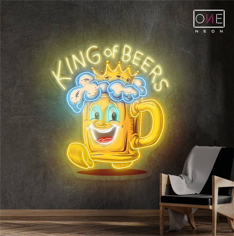 King Of Beers Artwork Led Neon Sign