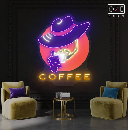 Cowboy Coffee Artwork Led Neon Sign