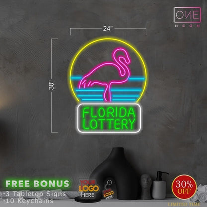 LOTTERY FLORIDA & EXOTIC SNACKS & CHECK CASHING CAMBIO DE CHEQUES | Led Neon Sign ( 4signs)