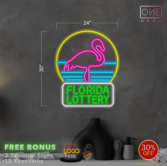 LOTTERY FLORIDA & EXOTIC SNACKS & CHECK CASHING CAMBIO DE CHEQUES | Led Neon Sign ( 4signs)