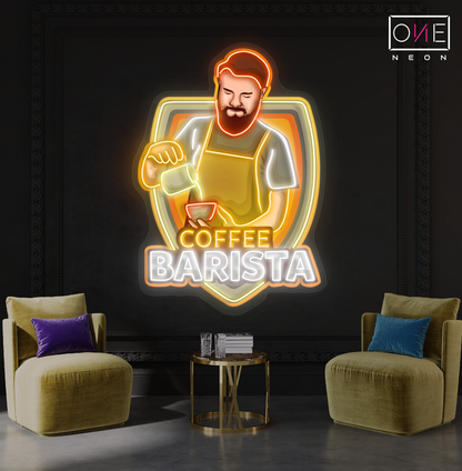 Coffee Barista Artwork Led Neon Sign