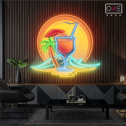 Sunset Breeze Cocktail Artwork Led Neon Sign