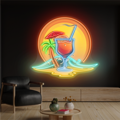 Sunset Breeze Cocktail Artwork Led Neon Sign