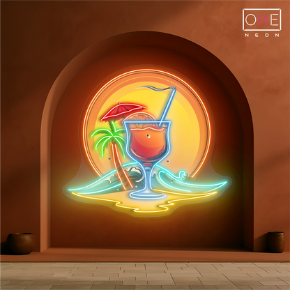 Sunset Breeze Cocktail Artwork Led Neon Sign