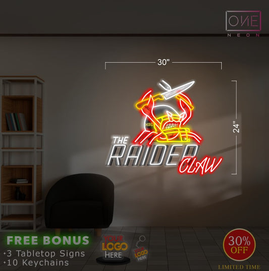 THE RAIDER CLAW &  SLAPPING OUT THE BOWL FRIED RICE | Led Neon Sign ( battery option)