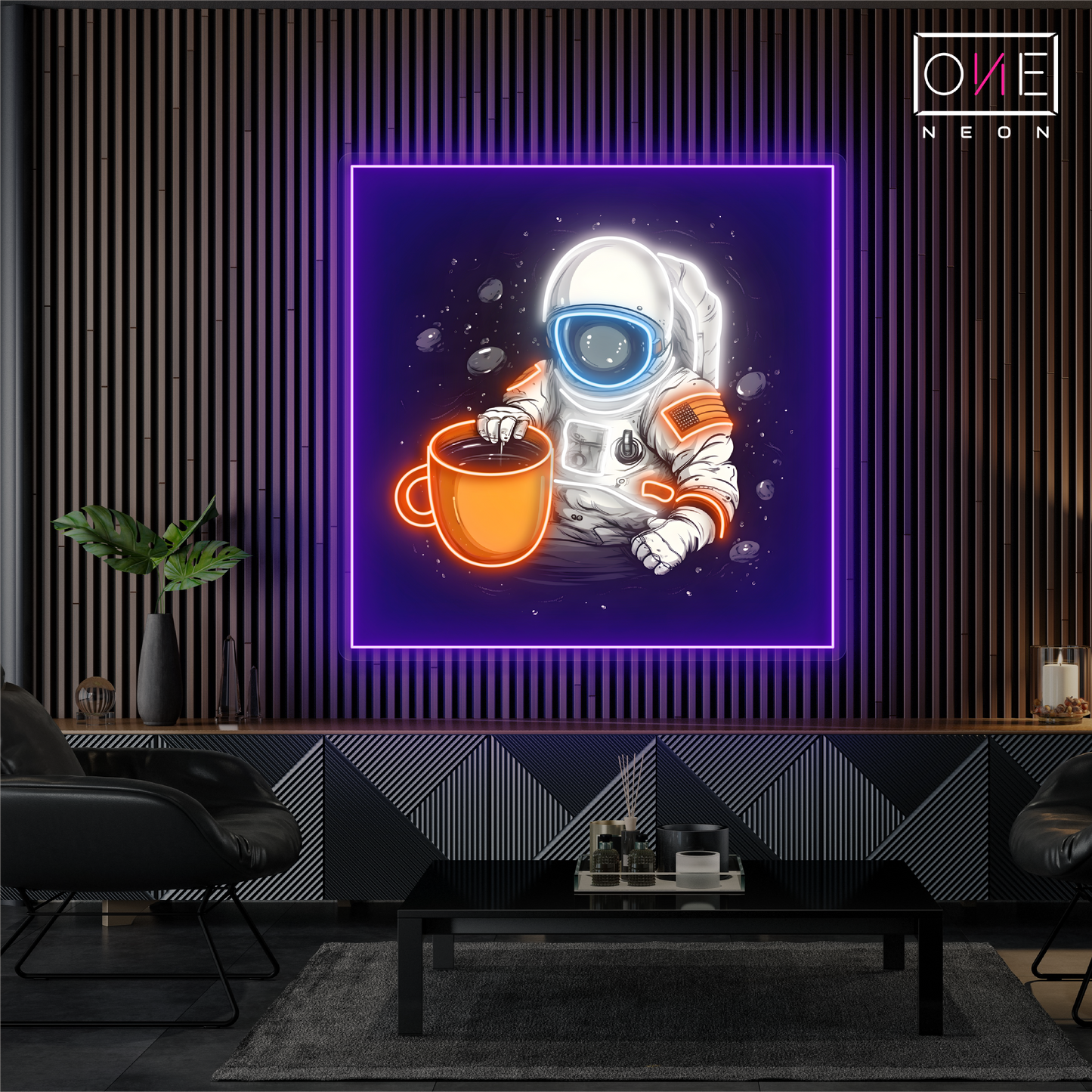 Astronaut Coffee Artwork Led Neon Sign