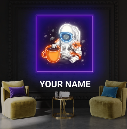 Astronaut Coffee Artwork Led Neon Sign