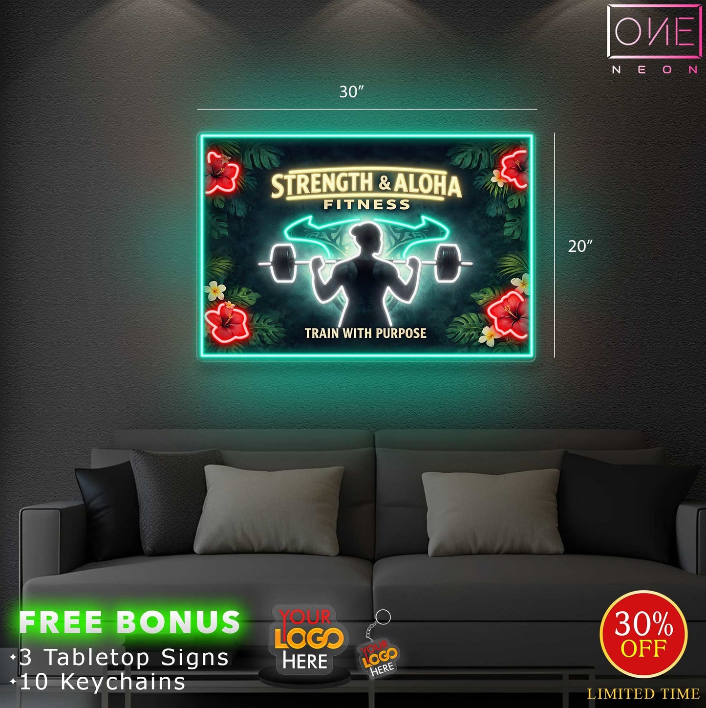 STRENGTH & ALOHA FITNESS | Led Neon Sign