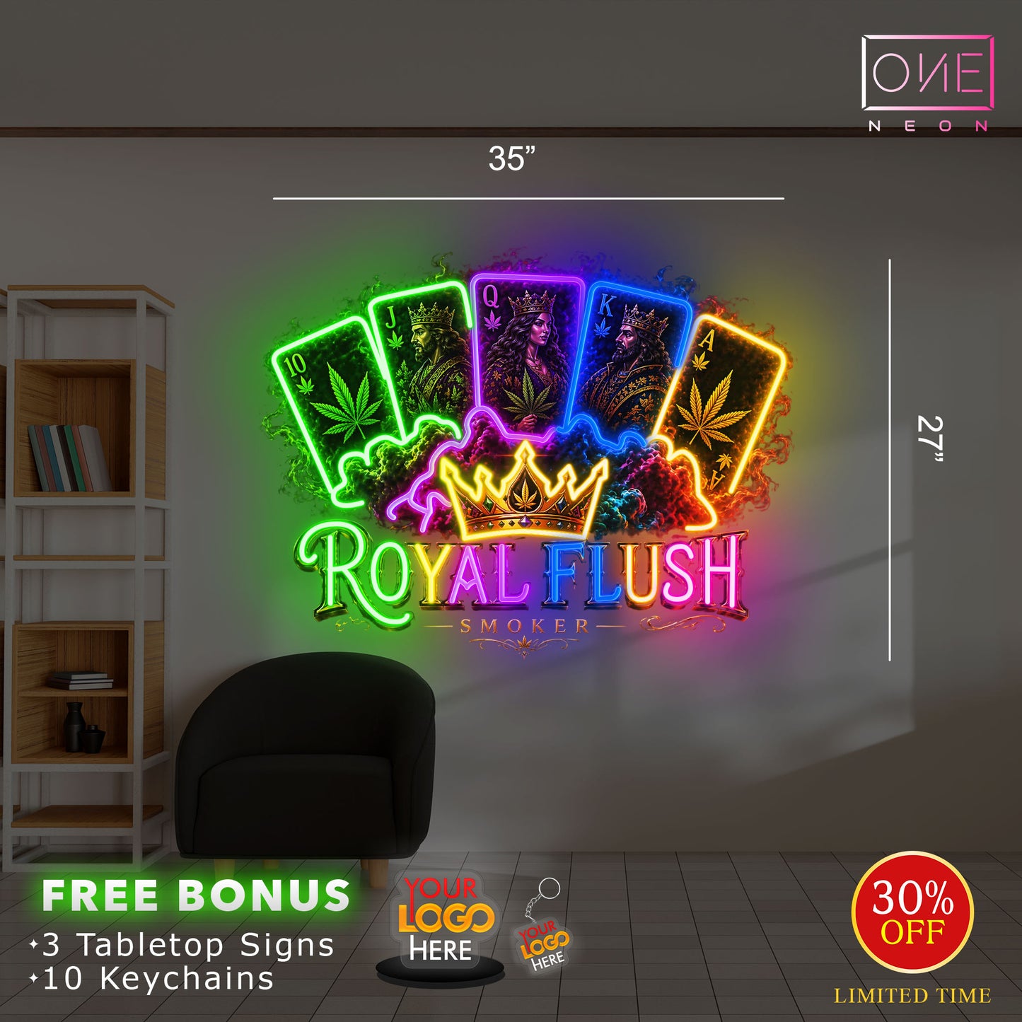 ROYAL FLUSH | Led Neon Sign