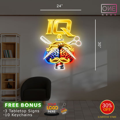 IQ BARBERSHOP | Led Neon Sign (2 INDOOR SIGNS)