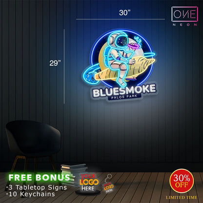 BLUESMOKES  Palos Park  | Led Neon Sign (extra 100 KEYCHAINS)