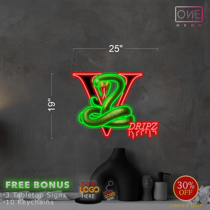 V SNAKE DRIPZ | LED Neon Sign