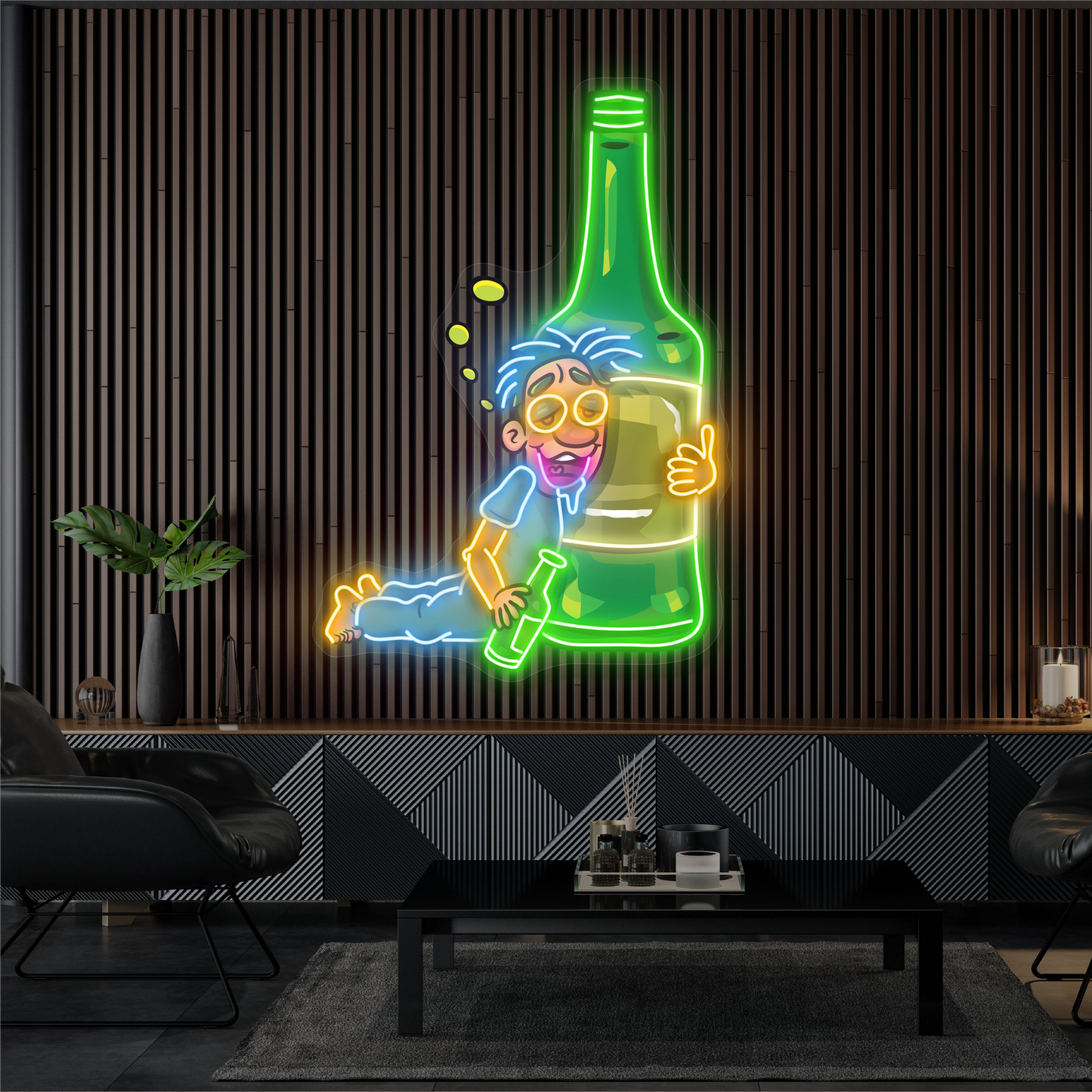 Drunk Buddy Artwork Led Neon Sign