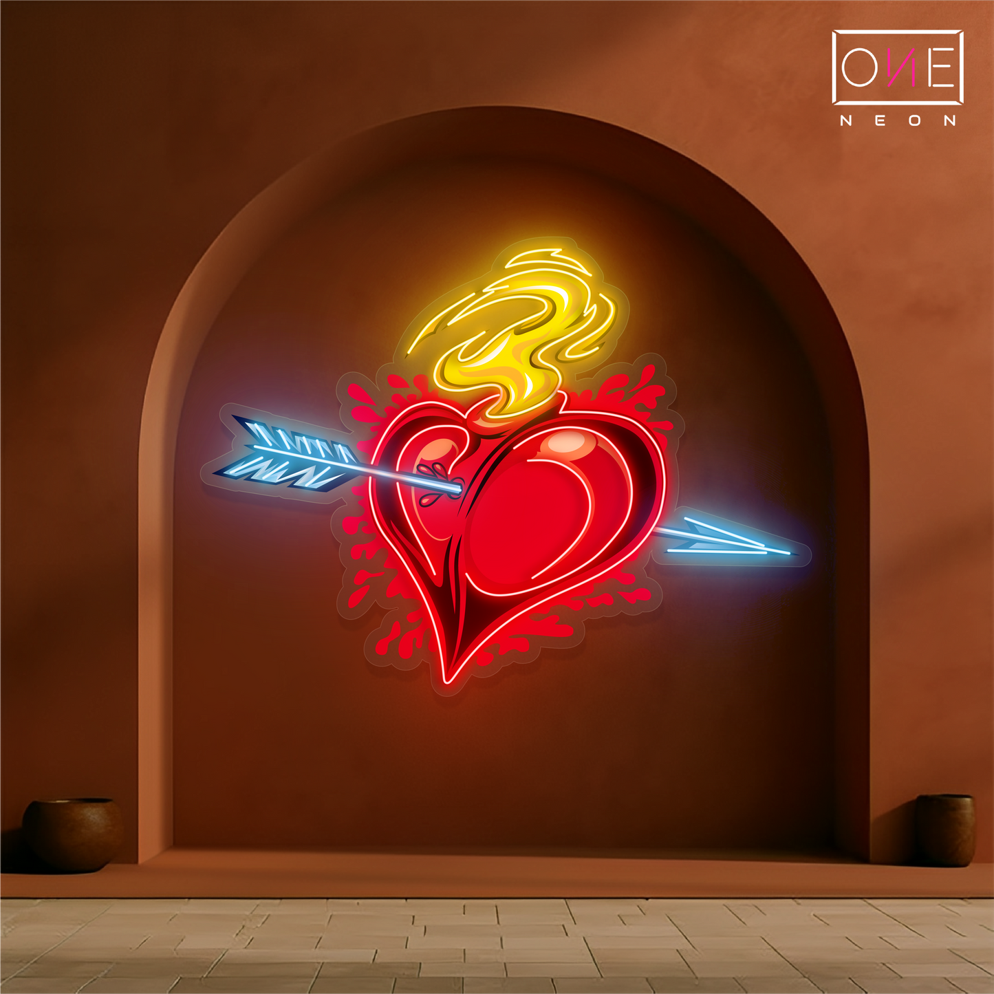 Heart on Fire Artwork Led Neon Sign