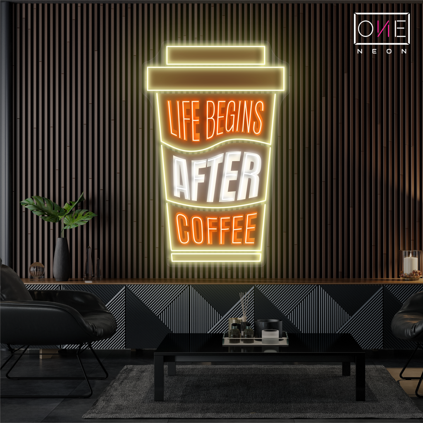 Life Begin After Coffee Artwork Led Neon Sign