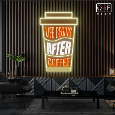 Life Begin After Coffee Artwork Led Neon Sign