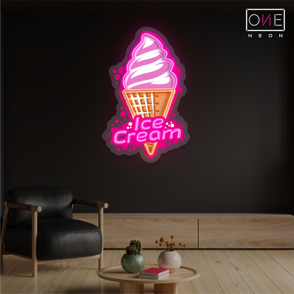 Ice Cream Cone Artwork Led Neon Sign