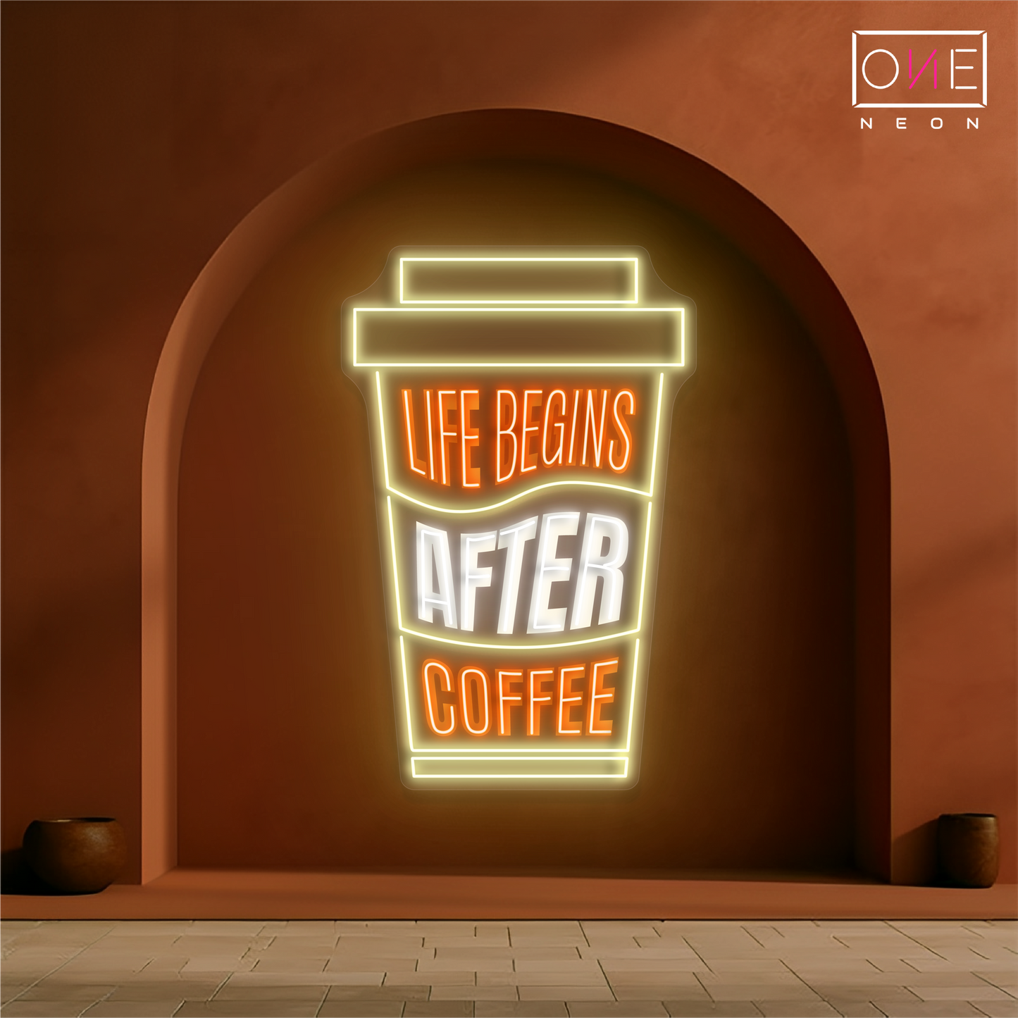 Life Begin After Coffee Artwork Led Neon Sign