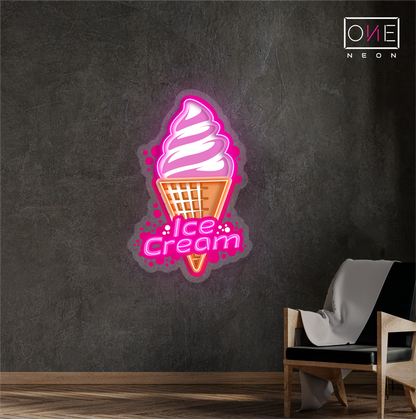 Ice Cream Cone Artwork Led Neon Sign