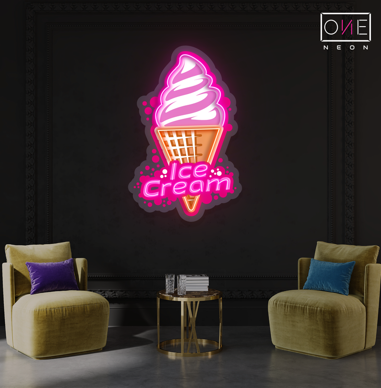 Ice Cream Cone Artwork Led Neon Sign