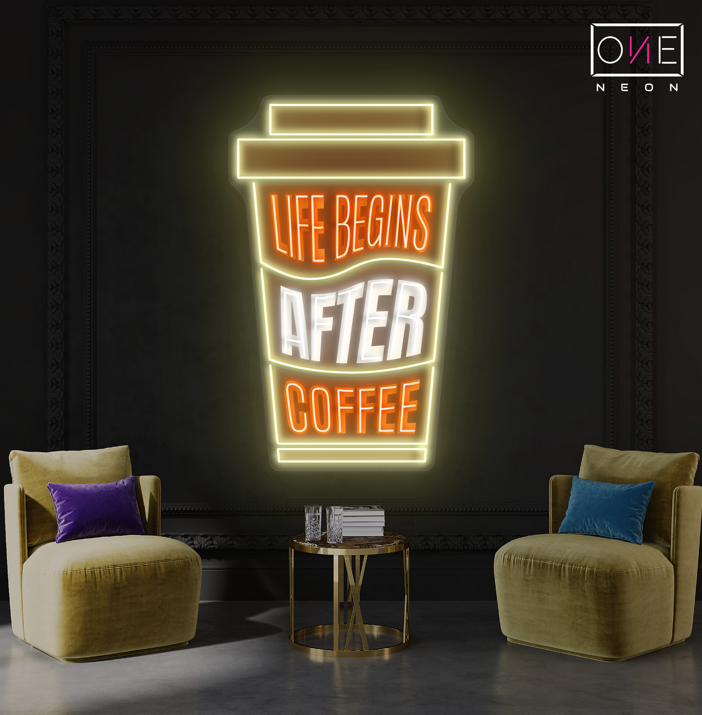 Life Begin After Coffee Artwork Led Neon Sign