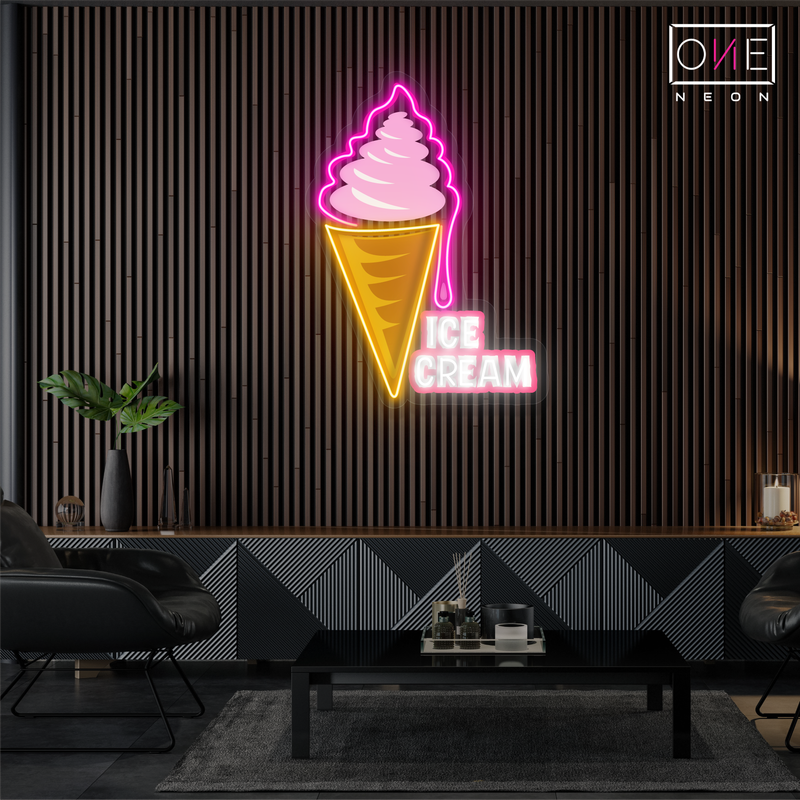 Ice Cream Cone Artwork Led Neon Sign