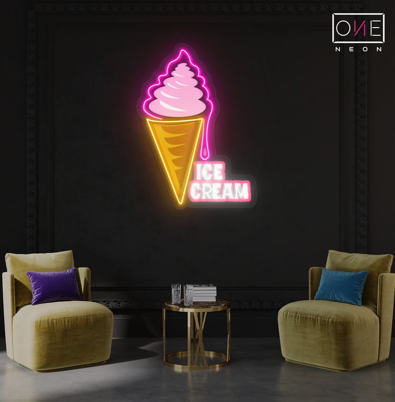 Ice Cream Cone Artwork Led Neon Sign