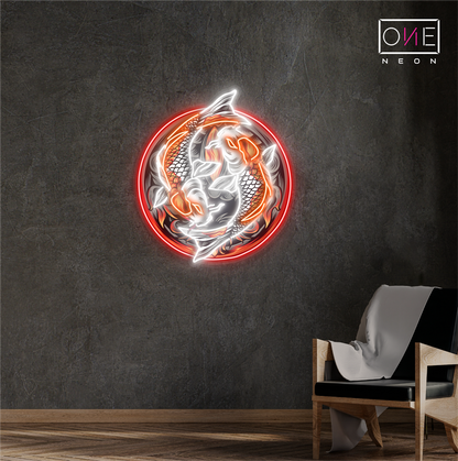 Yin Yang Koi Harmony Artwork Led Neon Sign