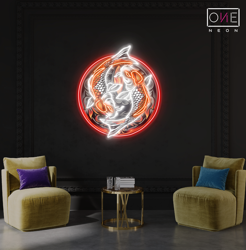 Yin Yang Koi Harmony Artwork Led Neon Sign