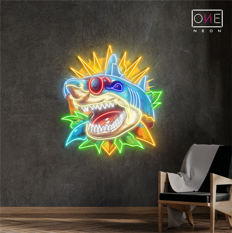 Cyber Shark Artwork Led Neon Sign