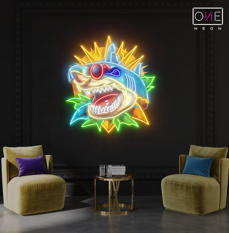 Cyber Shark Artwork Led Neon Sign