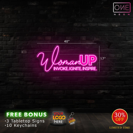 WOMAN UP INVOKE IGNITE INSPIRE | Led Neon Sign