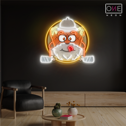 Mascot Of Meat Steak Artwork Led Neon Sign